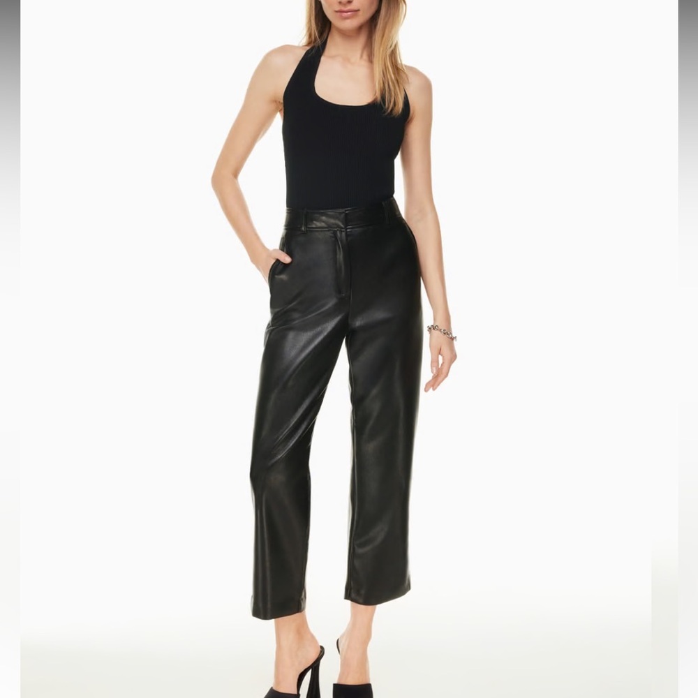 Aritzia Cropped Command Leather Pants